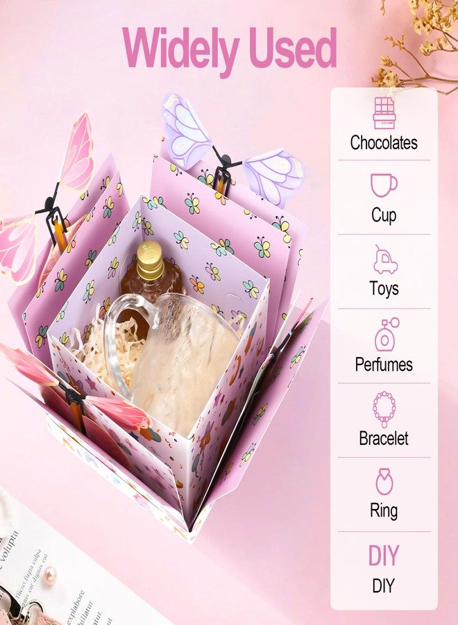 JIABEIUS Flying Butterfly Explosion Gift Box, Pop Out Surprise Gift Box with Card, DIY Exploding Fantasy Boxes for Mother's Day, Graduation, Birthdays, Wedding, Christmas - Image 4
